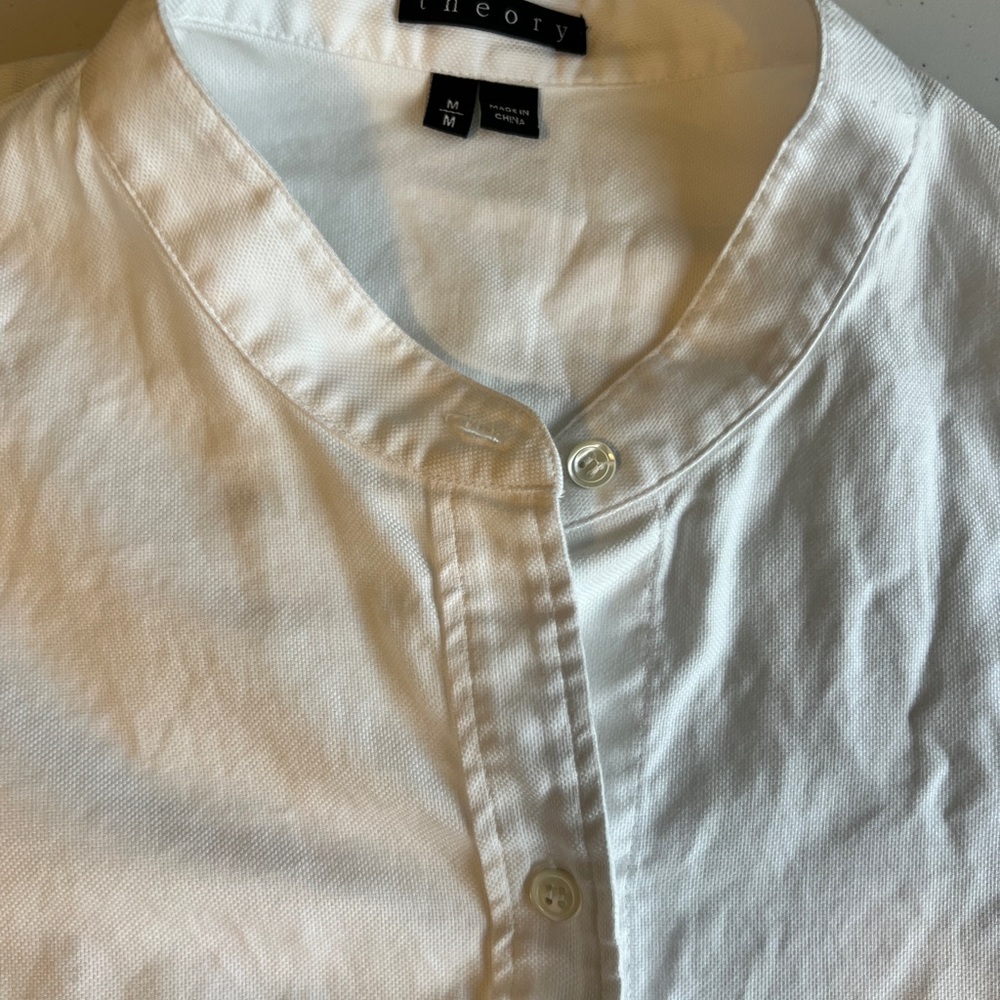 Theory Women’s White Button-Up Shirt Size M - Picture 2 of 7